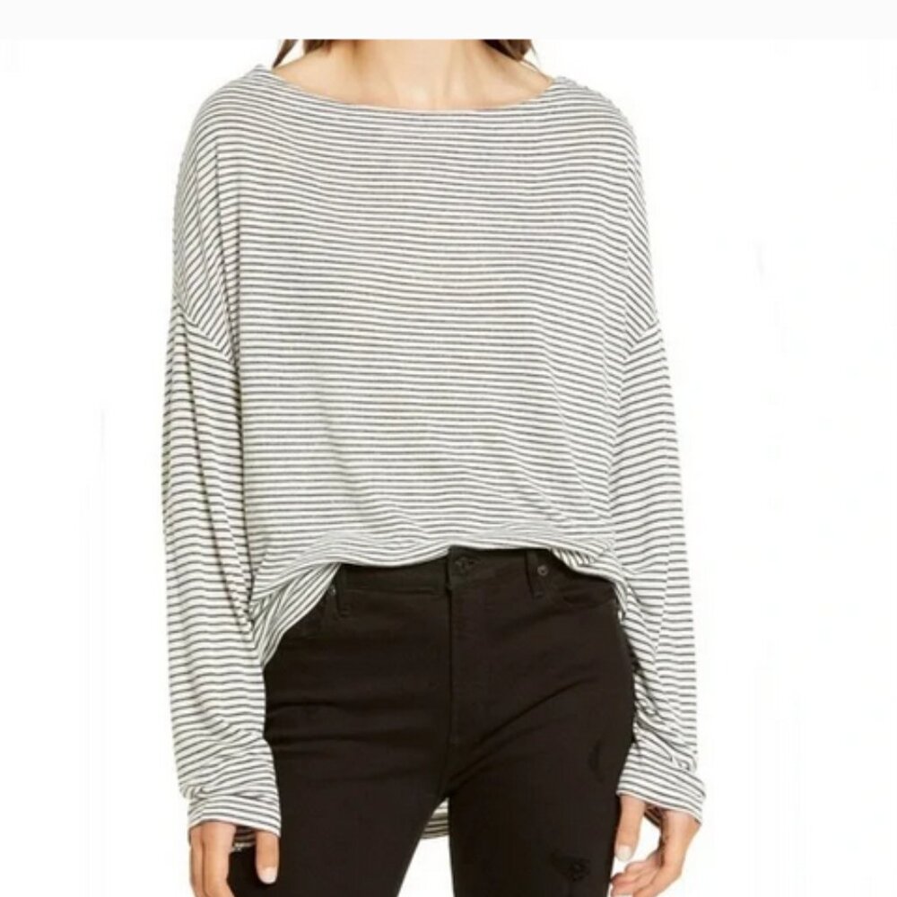 ALLSAINTS Rita striped long-sleeve tee, XS.